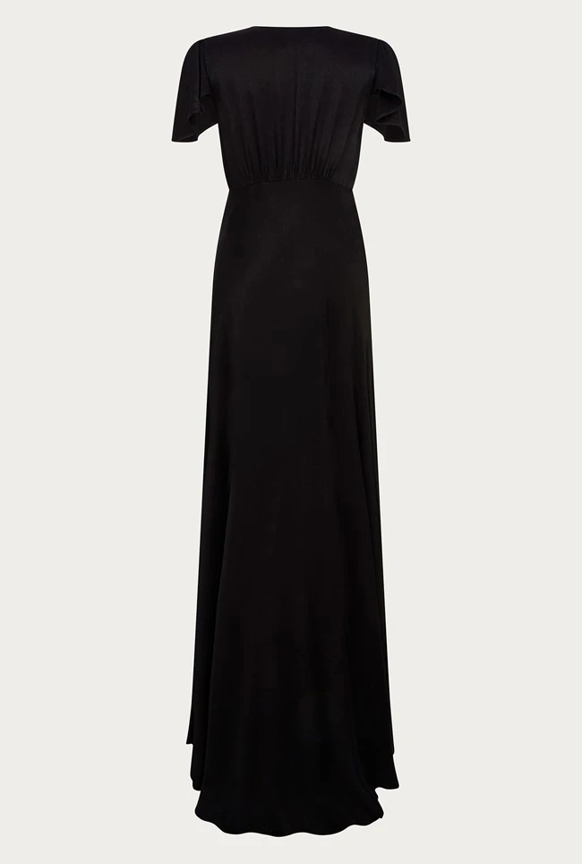 Delphine Satin Maxi Dress Black 6 Delphine Satin Maxi Dress Black - Image 6