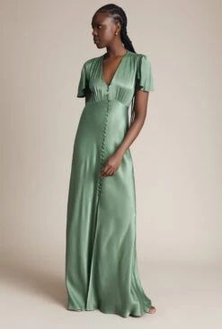Delphine Satin Maxi Dress Soft Green 8 Delphine Satin Maxi Dress Soft Green -Top Sell Dress Sales Store DF46CA J61 26501 650px 964px