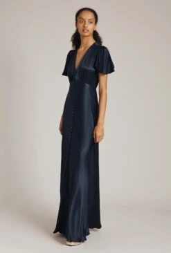 Delphine Satin Maxi Dress Navy 8 Delphine Satin Maxi Dress Navy -Top Sell Dress Sales Store DF46CA K10 23058 650px 964px