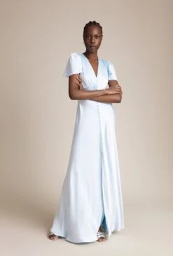 Delphine Satin Maxi Dress Pale Blue -Top Sell Dress Sales Store DF46CA K80 24046 650px 964px
