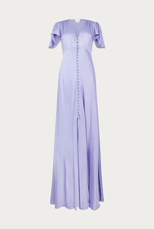 Delphine Satin Maxi Dress Violet 5 Delphine Satin Maxi Dress Violet - Image 5