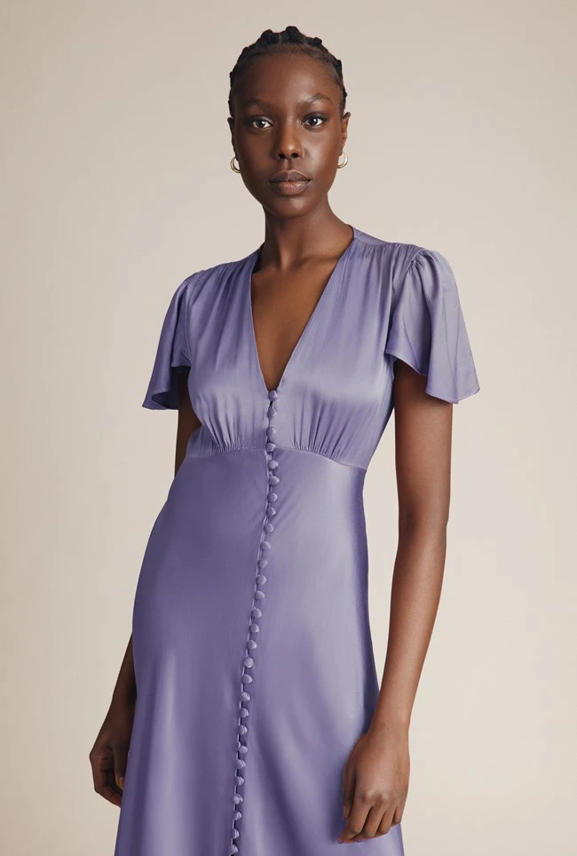 Delphine Satin Maxi Dress Violet 3 Delphine Satin Maxi Dress Violet - Image 3