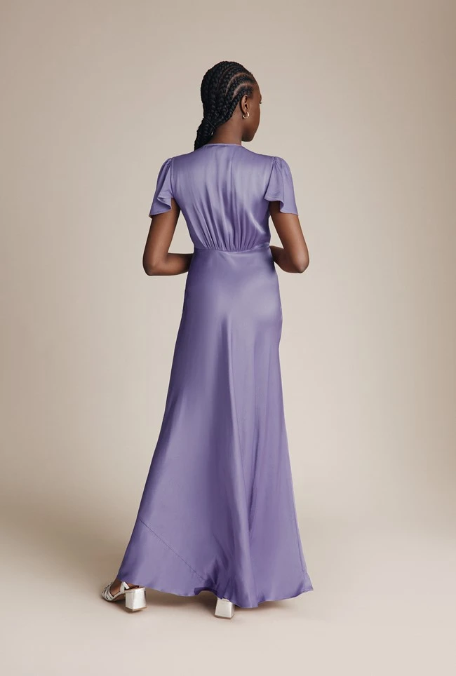 Delphine Satin Maxi Dress Violet 4 Delphine Satin Maxi Dress Violet - Image 4