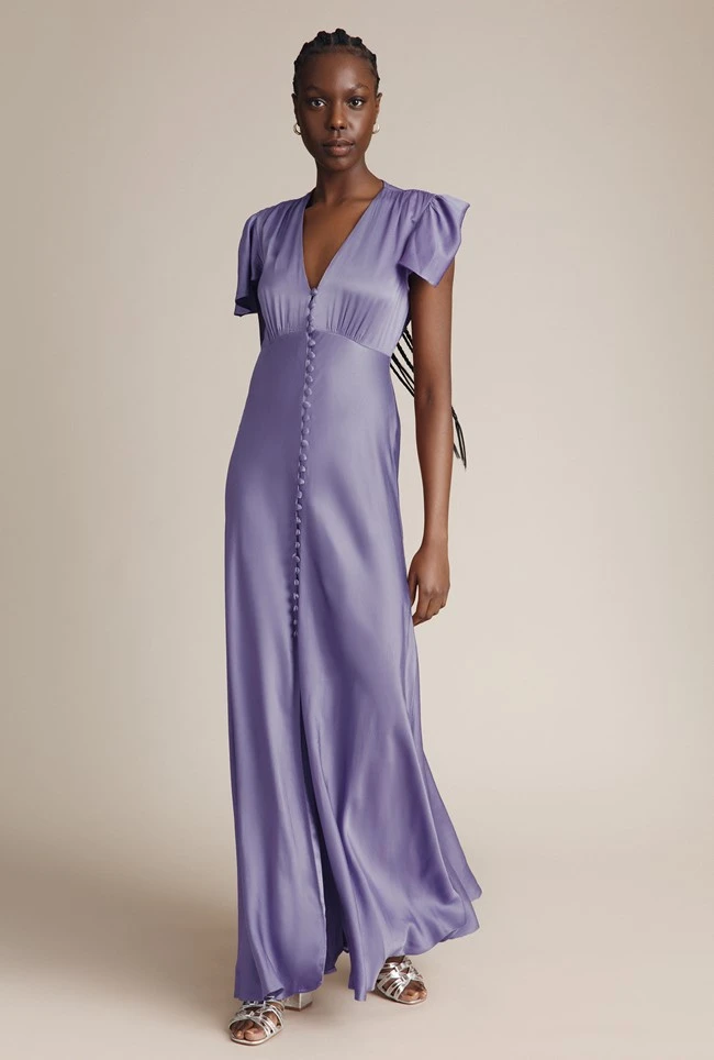 Delphine Satin Maxi Dress Violet 1 Delphine Satin Maxi Dress Violet