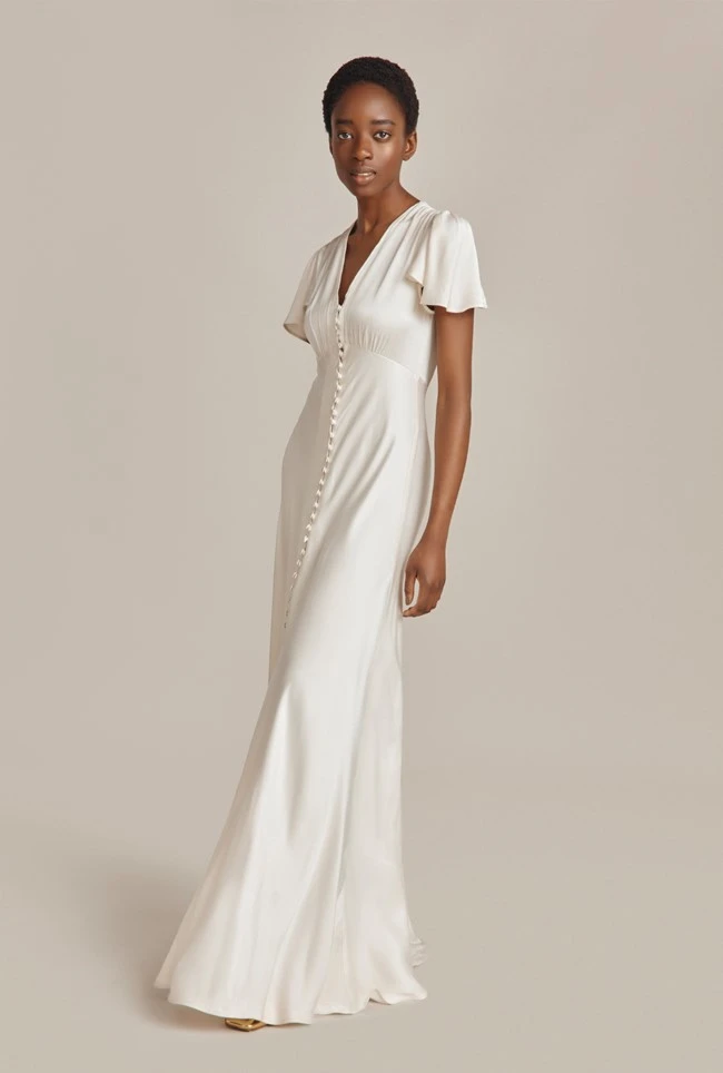 Delphine Satin Maxi Dress Ivory 1 Delphine Satin Maxi Dress Ivory