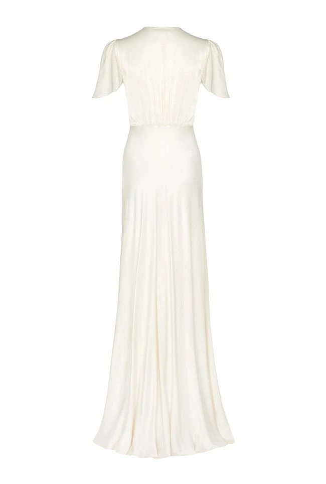 Delphine Satin Maxi Dress Ivory 6 Delphine Satin Maxi Dress Ivory - Image 6