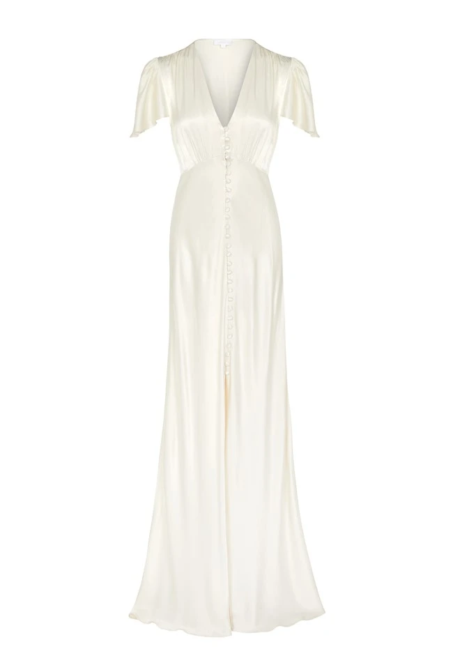 Delphine Satin Maxi Dress Ivory 5 Delphine Satin Maxi Dress Ivory - Image 5
