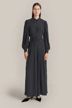 Flora Crepe Jumpsuit Black Spot