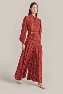 Flora Crepe Jumpsuit Red Spot -Top Sell Dress Sales Store O07G003 Z78 29322 650px 964px