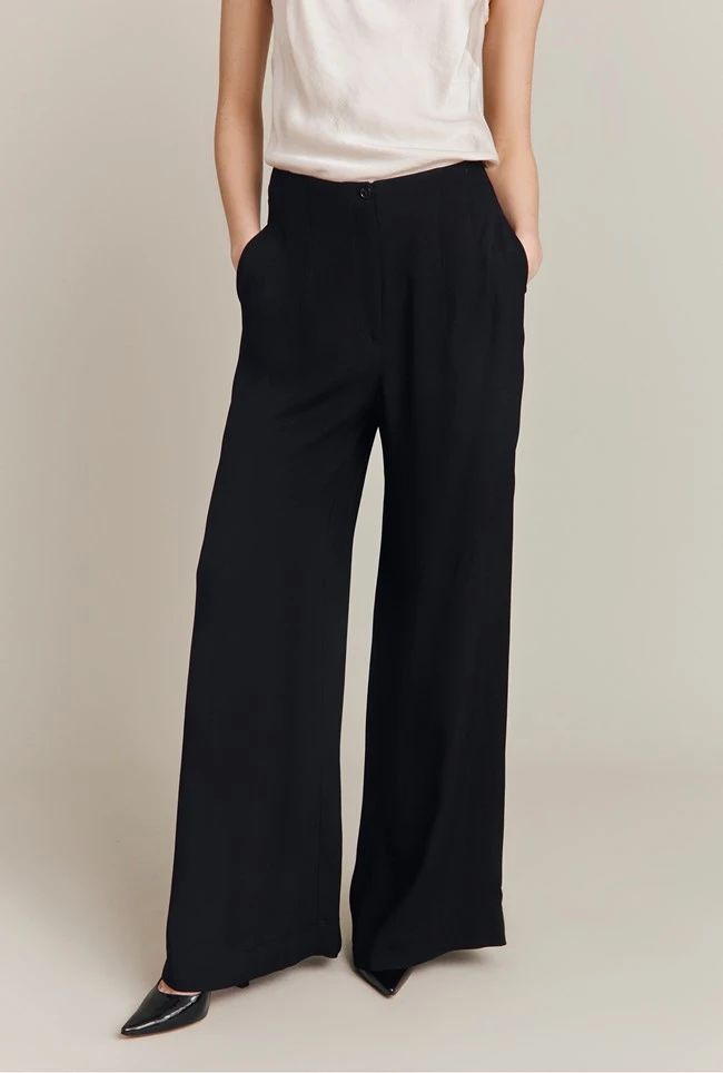 Brooke Wide-Leg Trousers Black 2 Brooke Wide-Leg Trousers Black - Image 2