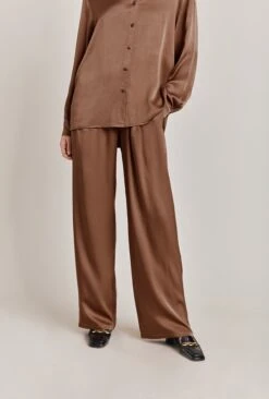 Imogen Satin Wide Leg Trouser Acorn -Top Sell Dress Sales Store P06G003A D32 28532 650px 964px