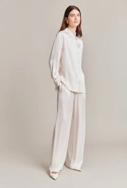 Imogen Satin Wide Leg Trouser Ivory -Top Sell Dress Sales Store P06G003A M12 28477 650px 964px