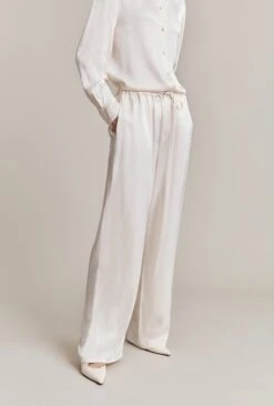 Imogen Satin Wide Leg Trouser Ivory -Top Sell Dress Sales Store P06G003A M12 28482 650px 964px