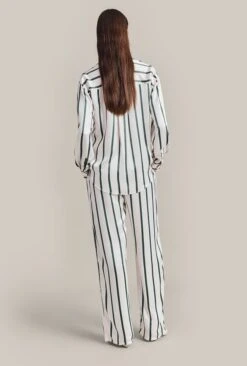 Imogen Satin Wide Leg Trouser Green Stripe 6 Imogen Satin Wide Leg Trouser Green Stripe -Top Sell Dress Sales Store P06G003A Z80 29382 650px 964px