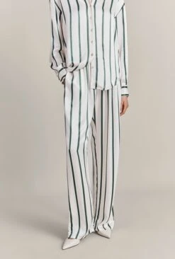 Imogen Satin Wide Leg Trouser Green Stripe 7 Imogen Satin Wide Leg Trouser Green Stripe -Top Sell Dress Sales Store P06G003A Z80 29383 650px 964px