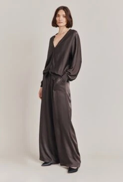 Aurora Satin Cargo Trousers Dark Charcoal 8 Aurora Satin Cargo Trousers Dark Charcoal -Top Sell Dress Sales Store P06G005 B21 28549 650px 964px