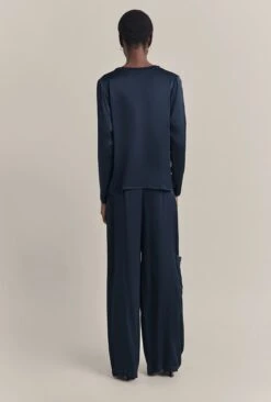 Aurora Satin Cargo Trousers Navy -Top Sell Dress Sales Store P06G005 K10 29927 650px 964px