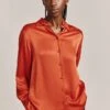 Ellie Satin Shirt Marmalade Orange