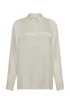 Ellie Satin Shirt Ivory -Top Sell Dress Sales Store Q06G007A M12 28487 650px 964px
