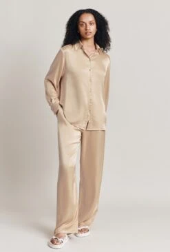 Ellie Satin Shirt Stone 9 Ellie Satin Shirt Stone -Top Sell Dress Sales Store Q06G007A N04 28067 650px 964px