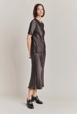 Ivy Satin Top Dark Charcoal 9 Ivy Satin Top Dark Charcoal -Top Sell Dress Sales Store Q06G008A B21 28616 650px 964px