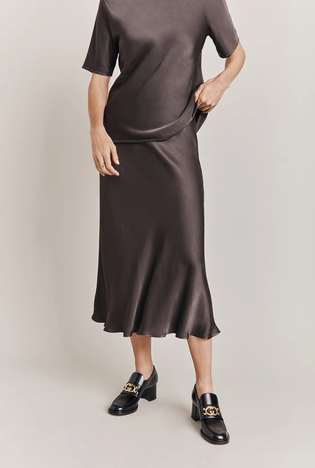 Ivy Satin Top Dark Charcoal 5 Ivy Satin Top Dark Charcoal - Image 5