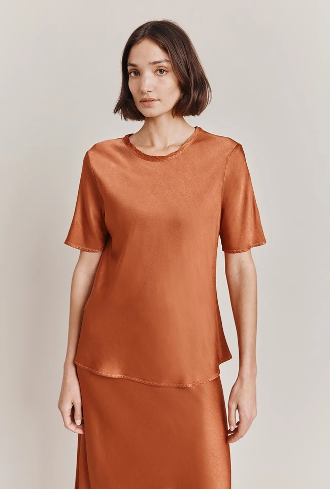 Ivy Satin Top Auburn 1 Ivy Satin Top Auburn