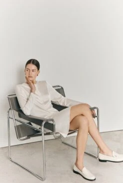 Efie Satin Long Sleeve Blouse Ivory 11 Efie Satin Long Sleeve Blouse Ivory -Top Sell Dress Sales Store Q06G010 M12 27002 650px 964px