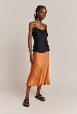 Jana Satin Cami Top Black -Top Sell Dress Sales Store Q06G011 A01 26681 650px 964px