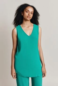Camila Crepe Top Teal