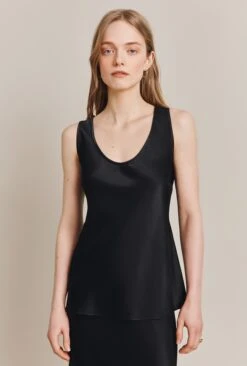 Margot Satin Top Black