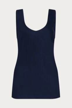 Margot Satin Top Navy -Top Sell Dress Sales Store Q06G015 K10 27641 650px 964px