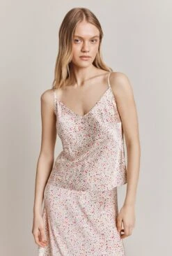 Grace Satin Cami Top Cream Bubble