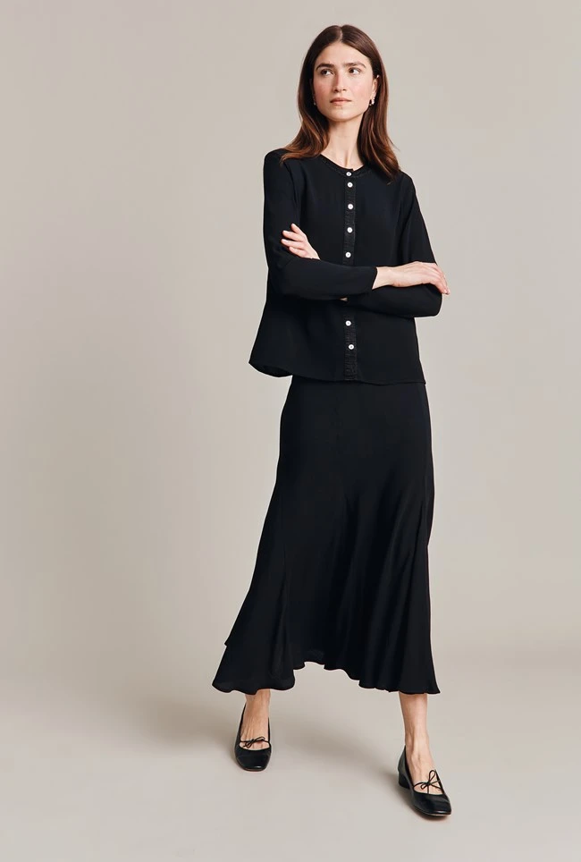 Alena Black Crepe Blouse Black 2 Alena Black Crepe Blouse Black - Image 2