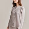 Alena Crepe Blouse Beige Pearly