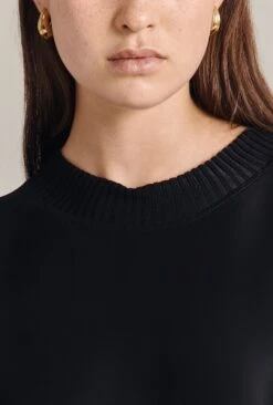 Grace Satin Sweatshirt Black 8 Grace Satin Sweatshirt Black -Top Sell Dress Sales Store Q07G003 A01 29399 650px 964px