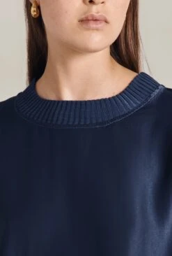 Grace Satin Sweatshirt Dark Midnight 10 Grace Satin Sweatshirt Dark Midnight -Top Sell Dress Sales Store Q07G003 K29 29413 650px 964px