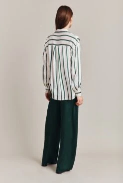 Amy Satin Long Sleeve Shirt Green Stripe 10 Amy Satin Long Sleeve Shirt Green Stripe -Top Sell Dress Sales Store Q07G009 Z80 28829 650px 964px