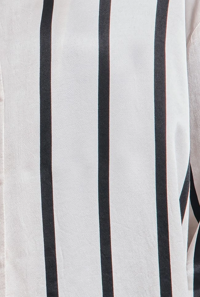 Amy Satin Long Sleeve Shirt Black Stripe 6 Amy Satin Long Sleeve Shirt Black Stripe - Image 6