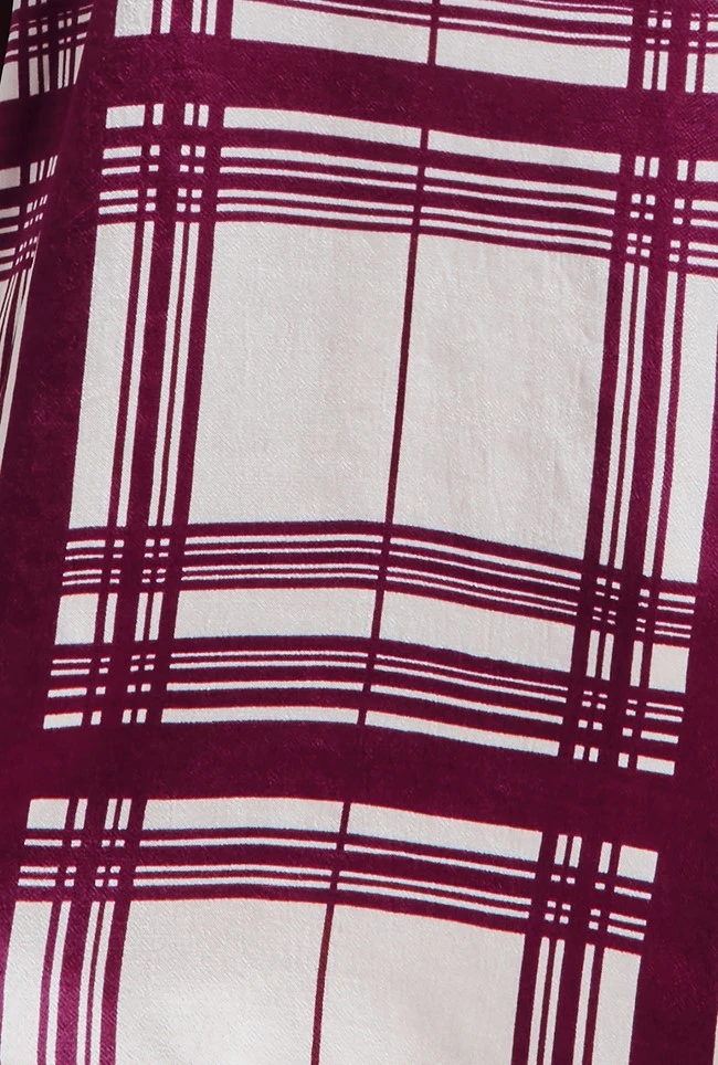 Amy Satin Long Sleeve Shirt Purple Check 6 Amy Satin Long Sleeve Shirt Purple Check - Image 6