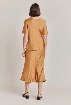 Luna Satin Slip Skirt Tobacco Brown 7 Luna Satin Slip Skirt Tobacco Brown -Top Sell Dress Sales Store S05G002A D33 28625 650px 964px