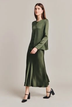 Luna Satin Slip Skirt Thyme 9 Luna Satin Slip Skirt Thyme -Top Sell Dress Sales Store S05G002A J96 28591 650px 964px