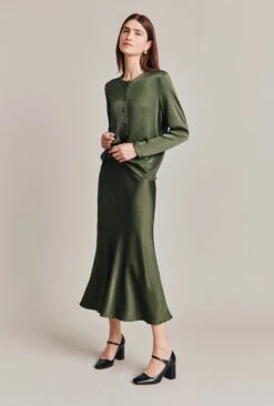 Luna Satin Slip Skirt Thyme 8 Luna Satin Slip Skirt Thyme -Top Sell Dress Sales Store S05G002A J96 28592 650px 964px