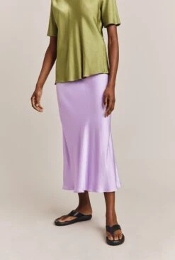 Luna Satin Slip Skirt Lilac -Top Sell Dress Sales Store S05G002A L04 26737 650px 964px