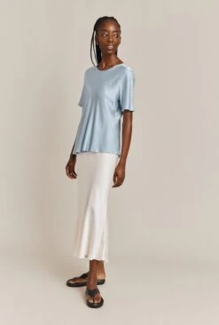 Luna Satin Slip Skirt Ivory -Top Sell Dress Sales Store S05G002A M12 26705 650px 964px