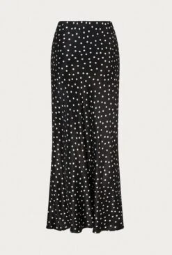 Emma Satin Slip Midi Skirt Black Spot -Top Sell Dress Sales Store S06G002 Z14 26475 650px 964px