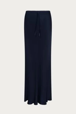 Emma Satin Midi Skirt Navy -Top Sell Dress Sales Store S06G004 K10 27652 650px 964px