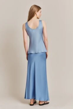 Emma Satin Midi Skirt Cornflower Blue -Top Sell Dress Sales Store S06G004 K92 27844 650px 964px