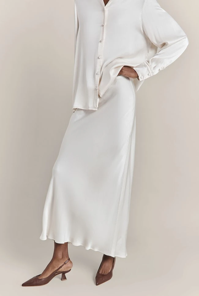 Emma Satin Midi Skirt Ivory 1 Emma Satin Midi Skirt Ivory