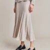 Phoebe Crepe Skirt Beige Pearly